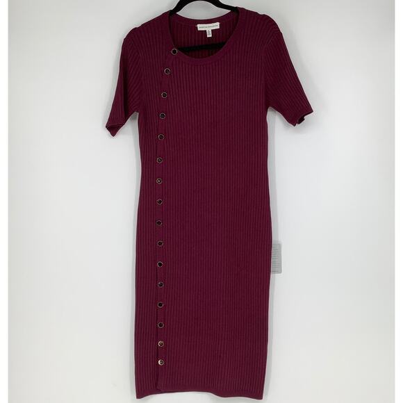 NEW! Dress the Population Size X-Large Ansley Rib Body-con XL Burgundy G17-3 - Picture 2 of 8